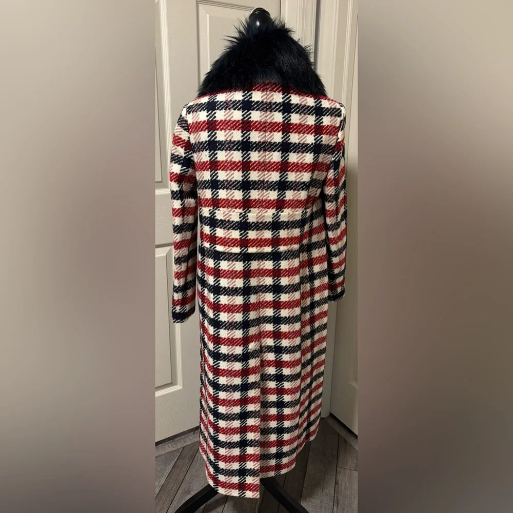 Boden Tweed Wool Blend Coat With Removable Faux Fur Collar - Picture 5 of 16